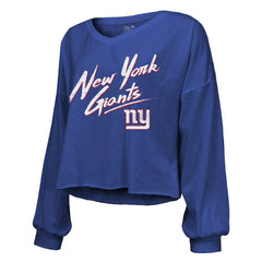 New York Giants Cam Skattebo Majestic Threads Women's Script Name & Number Long Sleeve T-Shirt | NFL Outlet