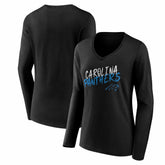 Carolina Panthers Women's Hustle Long Sleeve V-Neck T-Shirt | NFL Discount