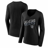 Las Vegas Raiders Women's Hustle Long Sleeve V-Neck T-Shirt | NFL Discount