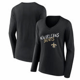 New Orleans Saints Women's Hustle Long Sleeve V-Neck T-Shirt | NFL Online