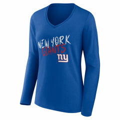 New York Giants Women's Hustle Long Sleeve V-Neck T-Shirt | NFL Outlet