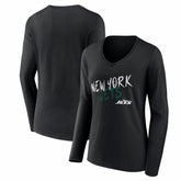 New York Jets Women's Hustle Long Sleeve V-Neck T-Shirt | NFL Outlet