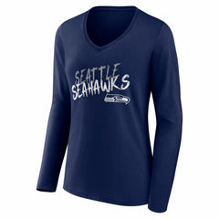 Seattle Seahawks Women's Hustle Long Sleeve V-Neck T-Shirt | NFL Sale