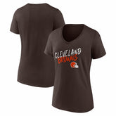 Cleveland Browns Women's Hustle V-Neck T-Shirt | NFL Discount