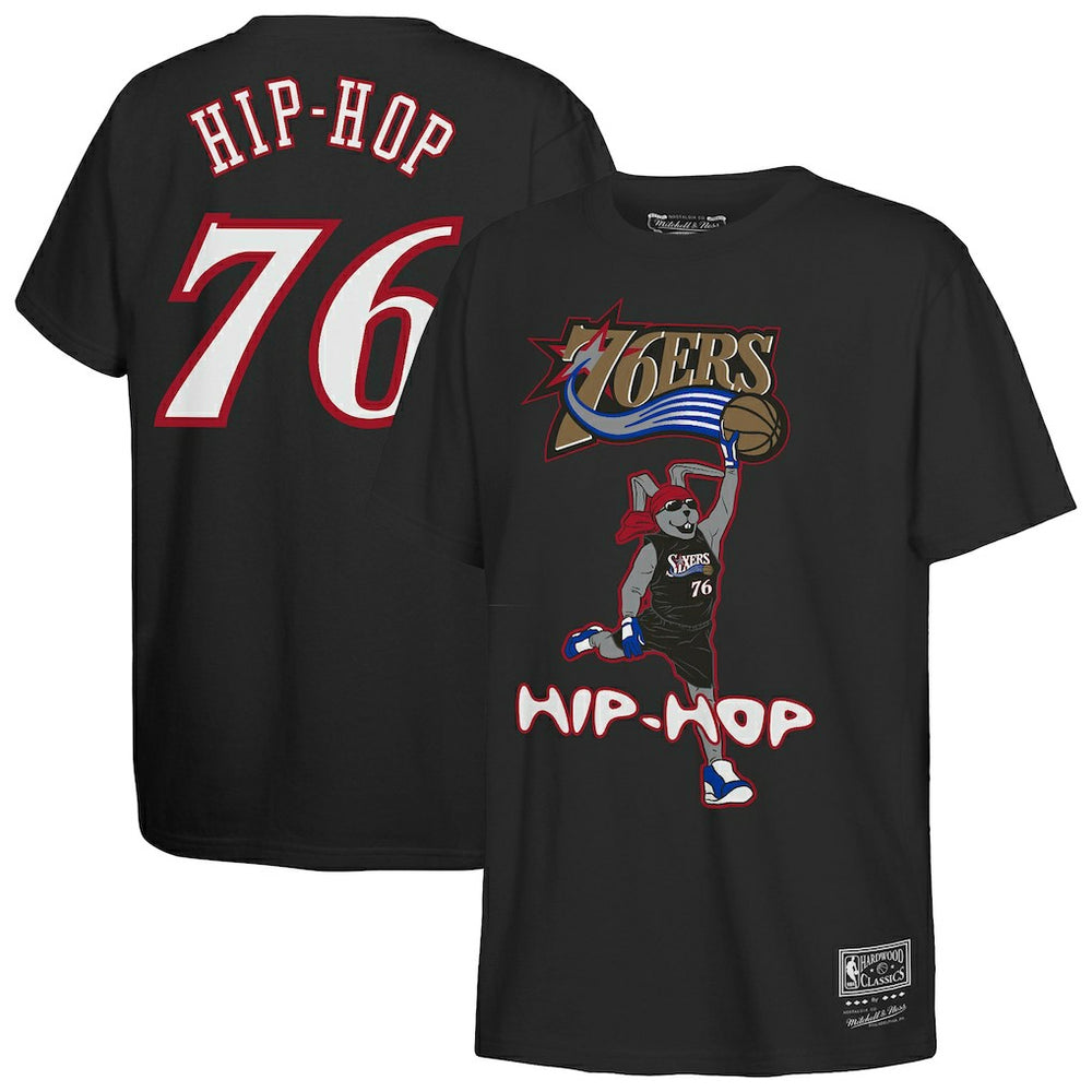 Black Philadelphia 76ers Youth Hip Hop T-Shirt | NBA