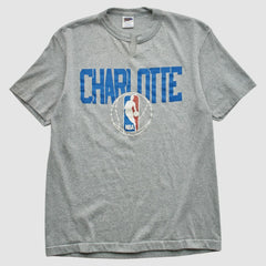 Heather Gray Charlotte Hornets Trench 90s T-shirt | NBA