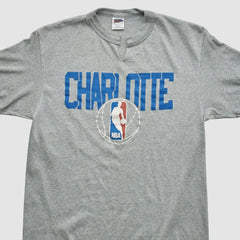 Heather Gray Charlotte Hornets Trench 90s T-shirt | NBA