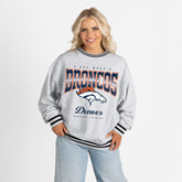 Denver Broncos Gameday Couture Women's Oversized Gridiron Drive Ringer Stripe Sweatshirt | NFL On sale