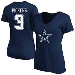Dallas Cowboys George Pickens Women's Plus Size Name & Number V-Neck T-Shirt | NFL Discount