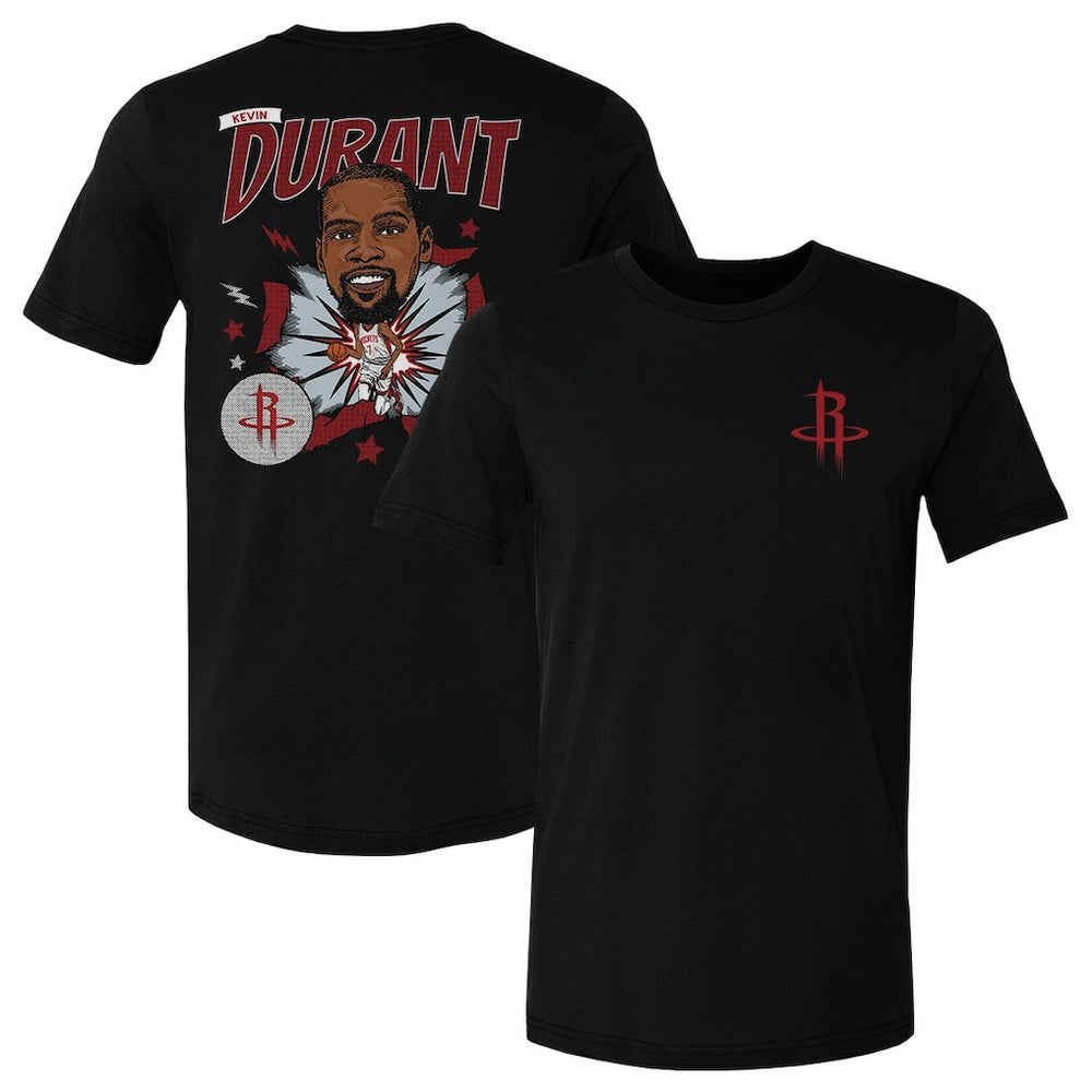 Black Kevin Durant Houston Rockets 500 Level Caricature T-Shirt | NBA