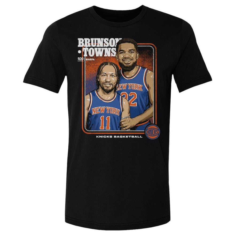 Black Jalen Brunson, Karl-Anthony Towns New York Knicks 500 Level Stepbrothers T-Shirt | NBA