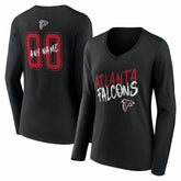 Atlanta Falcons Women's Hustle Personalized Name & Number Long Sleeve V-Neck T-Shirt | NFL On sale