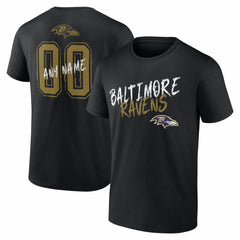 Baltimore Ravens Hustle Personalized Name & Number T-Shirt | NFL On sale