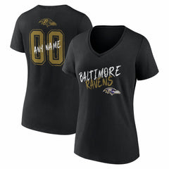 Baltimore Ravens Women's Hustle Personalized Name & Number V-Neck T-Shirt | NFL On sale