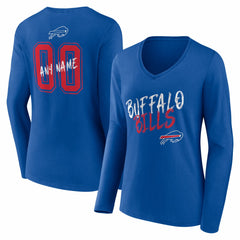 Buffalo Bills Women's Hustle Personalized Name & Number Long Sleeve V-Neck T-Shirt | NFL Near me