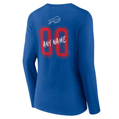 Buffalo Bills Women's Hustle Personalized Name & Number Long Sleeve V-Neck T-Shirt | NFL Near me