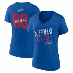 Buffalo Bills Women's Hustle Personalized Name & Number V-Neck T-Shirt | NFL Hot