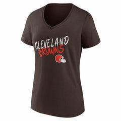 Cleveland Browns Women's Hustle Personalized Name & Number V-Neck T-Shirt | NFL Outlet