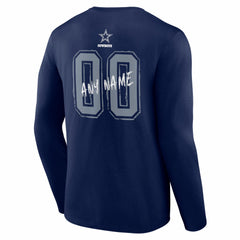 Dallas Cowboys Hustle Personalized Name & Number Long Sleeve T-Shirt | NFL Sale