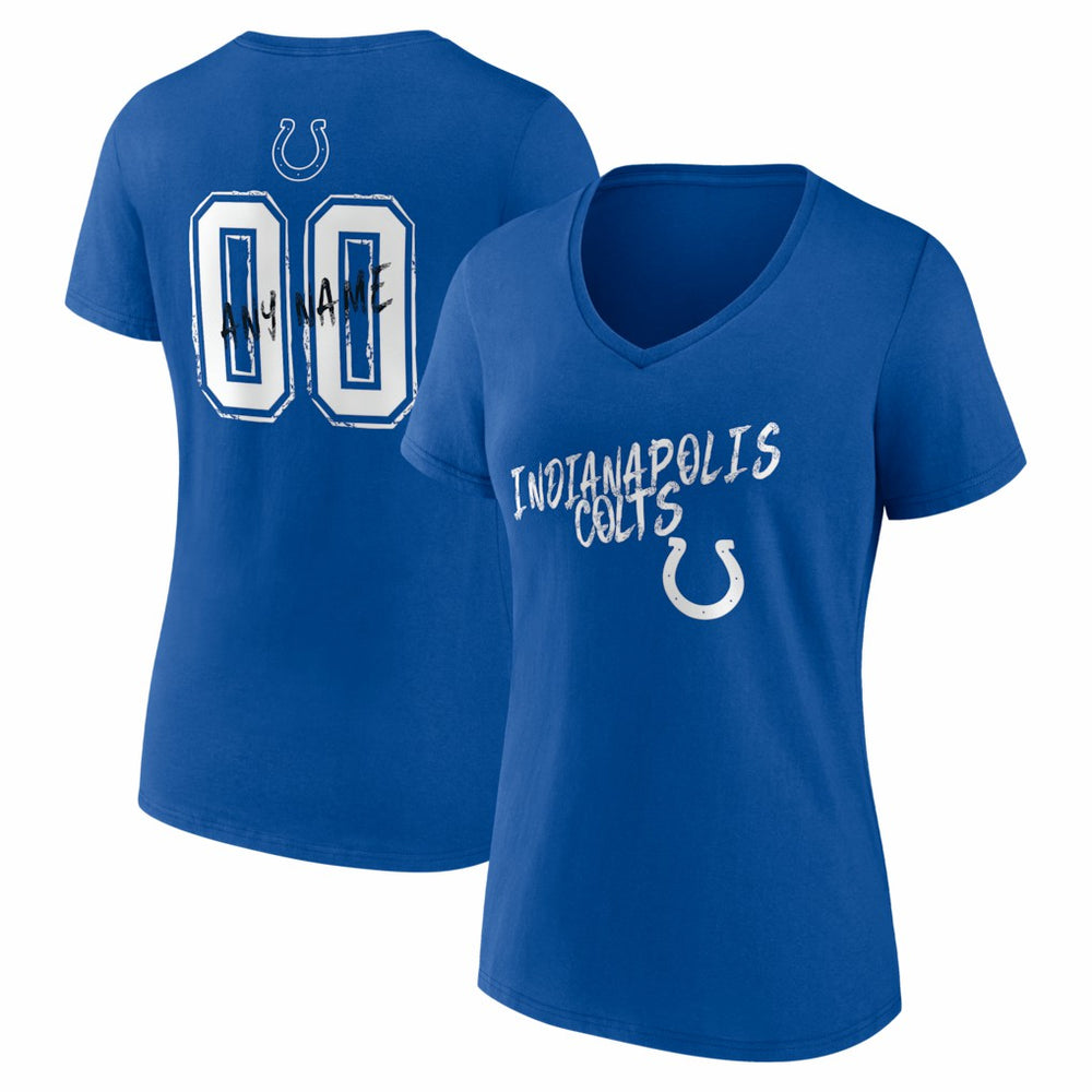 Indianapolis Colts Women's Hustle Personalized Name & Number V-Neck T-Shirt | NFL On sale