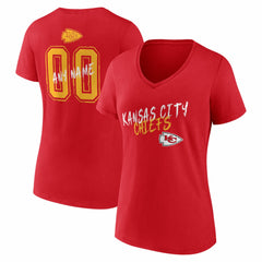 Kansas City Chiefs Women's Hustle Personalized Name & Number V-Neck T-Shirt | NFL Online
