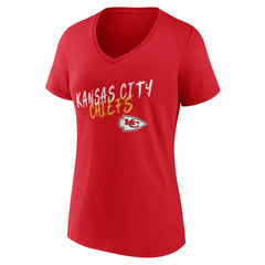 Kansas City Chiefs Women's Hustle Personalized Name & Number V-Neck T-Shirt | NFL Online