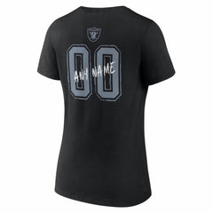 Las Vegas Raiders Women's Hustle Personalized Name & Number V-Neck T-Shirt | NFL Online