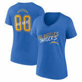 Los Angeles Chargers Women's Hustle Personalized Name & Number V-Neck T-Shirt | NFL US
