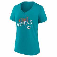 Miami Dolphins Women's Hustle Personalized Name & Number V-Neck T-Shirt | NFL Sale