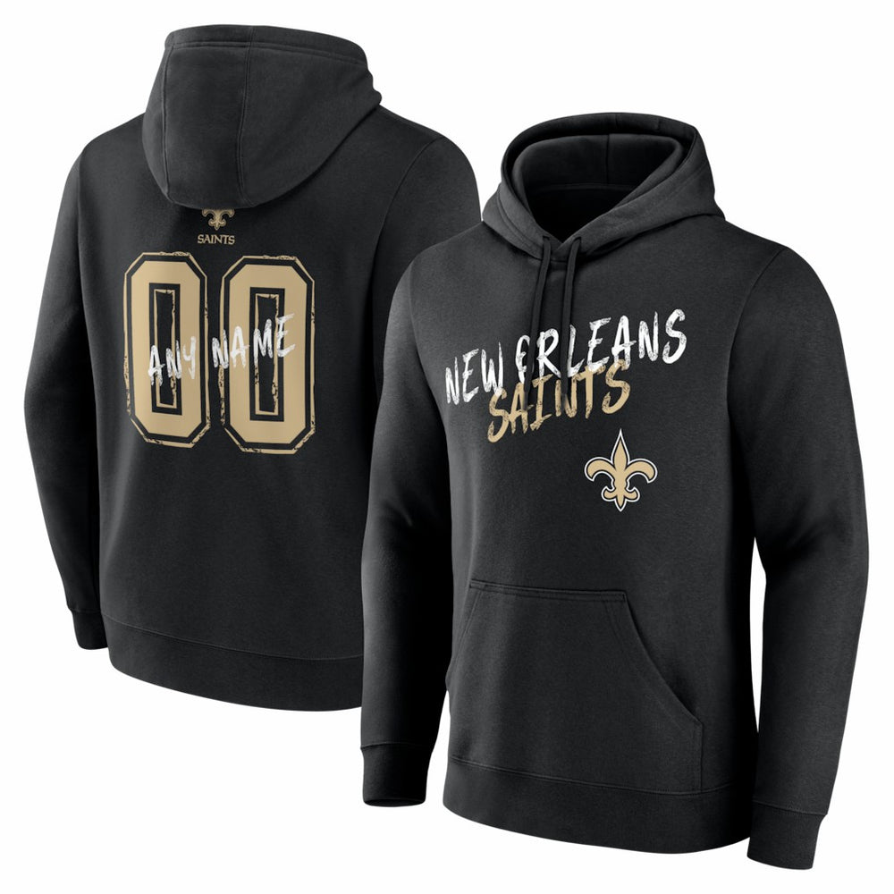 New Orleans Saints Hustle Personalized Name & Number Hoodie | NFL Discount
