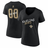 New Orleans Saints Women's Hustle Personalized Name & Number V-Neck T-Shirt | NFL On sale