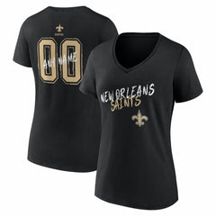 New Orleans Saints Women's Hustle Personalized Name & Number V-Neck T-Shirt | NFL On sale