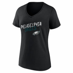 Philadelphia Eagles Women's Hustle Personalized Name & Number V-Neck T-Shirt | NFL Discount