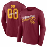 Washington Commanders Hustle Personalized Name & Number Long Sleeve T-Shirt | NFL Hot