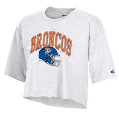 Denver Broncos Women's Boyfriend Cropped T-Shirt | NFL Outlet