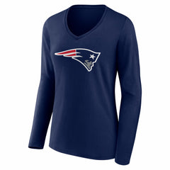 New England Patriots Drake Maye Women's Nickname V-Neck Long Sleeve T-Shirt | NFL Sale