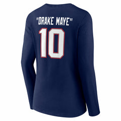 New England Patriots Drake Maye Women's Nickname V-Neck Long Sleeve T-Shirt | NFL Sale