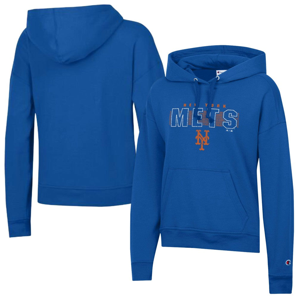 New York Mets Champion Women's Distressed Powerblend Hoodie - MLB Hoodies