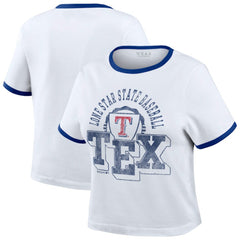 Texas Rangers WEAR by Erin Andrews Women's Ringer Baby T-Shirt - MLB T-shirts