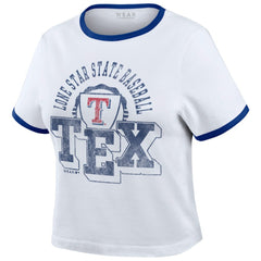Texas Rangers WEAR by Erin Andrews Women's Ringer Baby T-Shirt - MLB T-shirts
