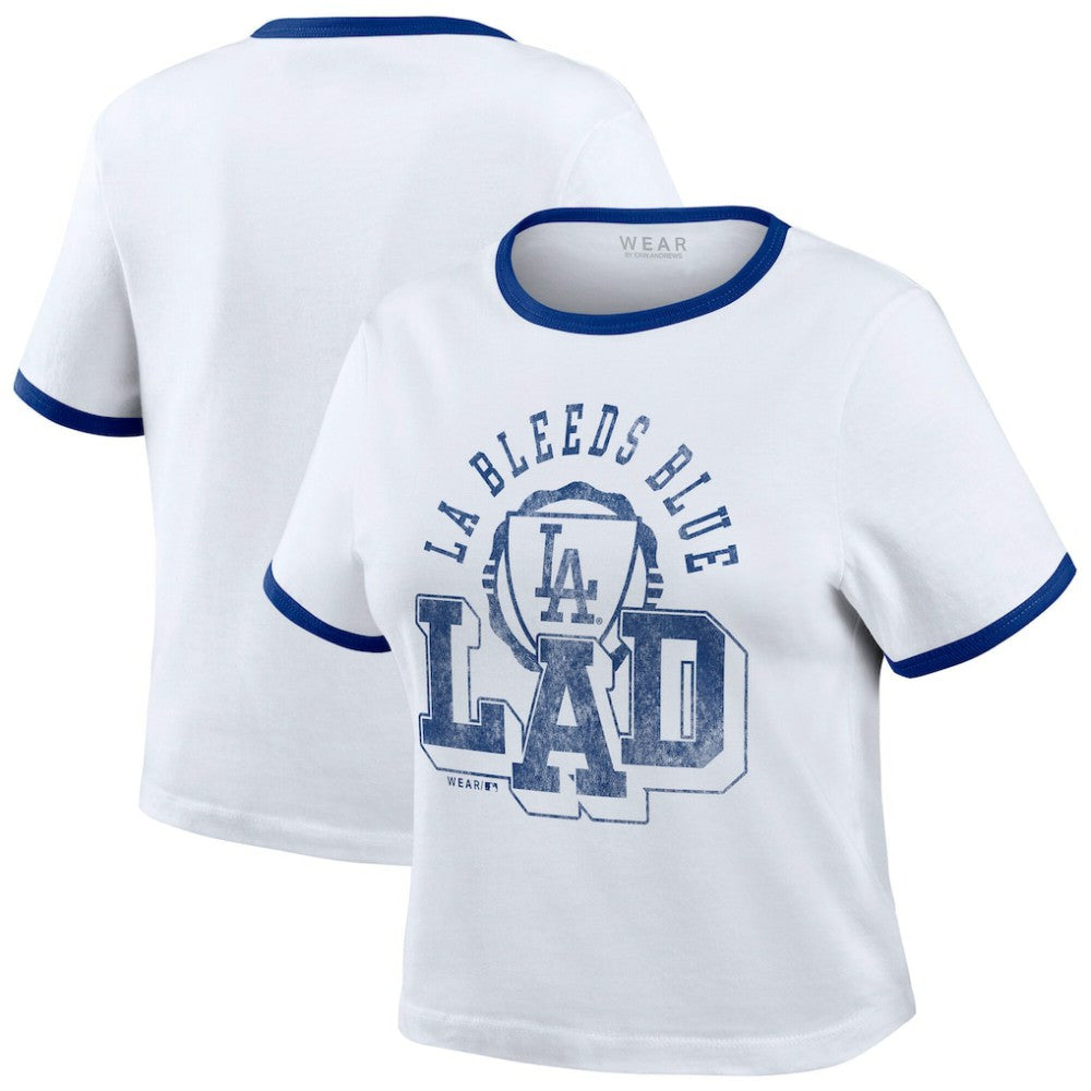 Los Angeles Dodgers WEAR by Erin Andrews Women's Ringer Baby T-Shirt - MLB T-shirts