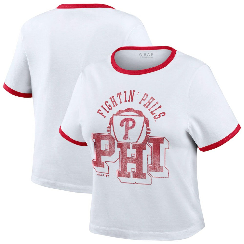 Philadelphia Phillies WEAR by Erin Andrews Women's Ringer Baby T-Shirt - MLB T-shirts
