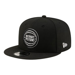 Black/White Detroit Pistons Team 9FIFTY Snapback Hat | NBA