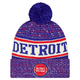 Blue Detroit Pistons Team Cuffed Knit Hat with Pom sale | NBA