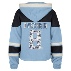 Alexander Ovechkin Washington Capitals '47 Women's Cherry Blossom Superior Lacer Cropped Pullover Hoodie - NHL Hoodies