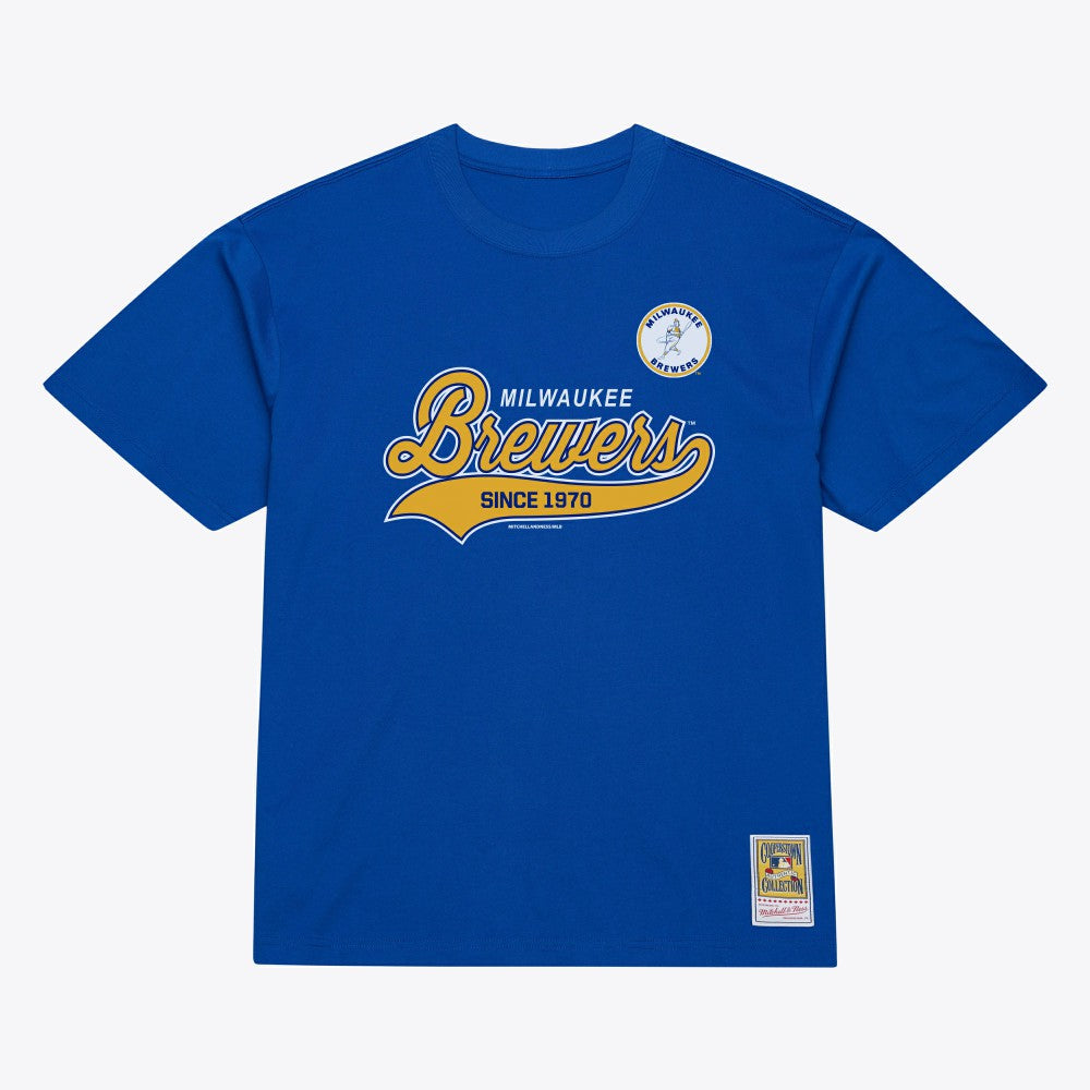 Milwaukee Brewers Mitchell & Ness Script Sweep Arch T-Shirt - MLB T-shirts
