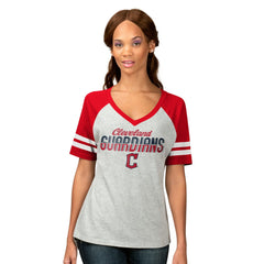 Cleveland Guardians G-III 4Her by Carl Banks Women's Goal Line Raglan V-Neck T-Shirt - MLB T-shirts
