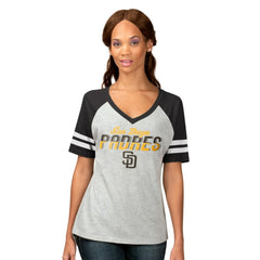 San Diego Padres G-III 4Her by Carl Banks Women's Goal Line Raglan V-Neck T-Shirt - MLB T-shirts
