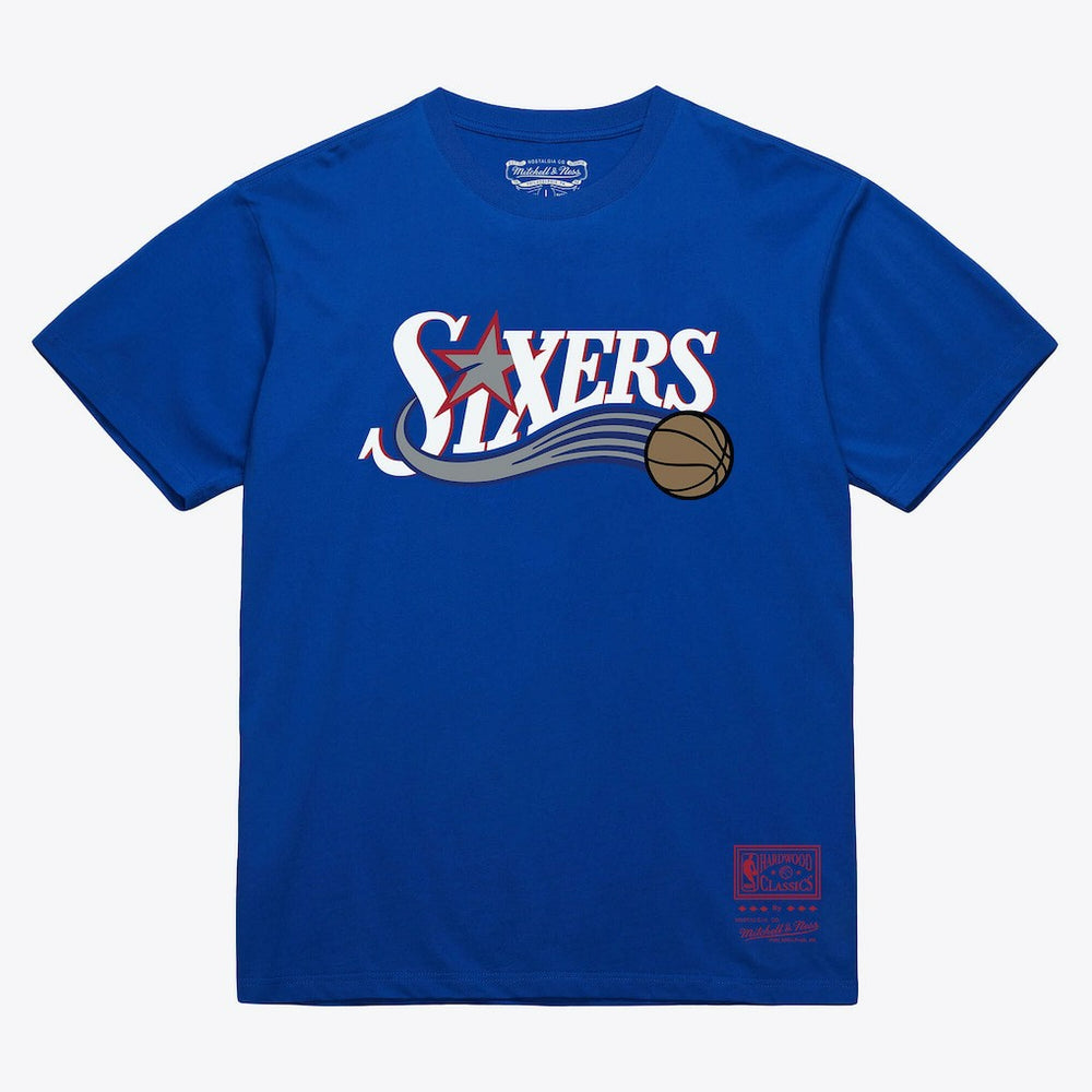 Royal Philadelphia 76ers Unisex Hardwood Classics Arch T-Shirt | NBA