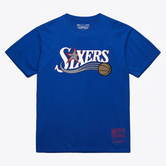 Royal Philadelphia 76ers Unisex Hardwood Classics Arch T-Shirt | NBA